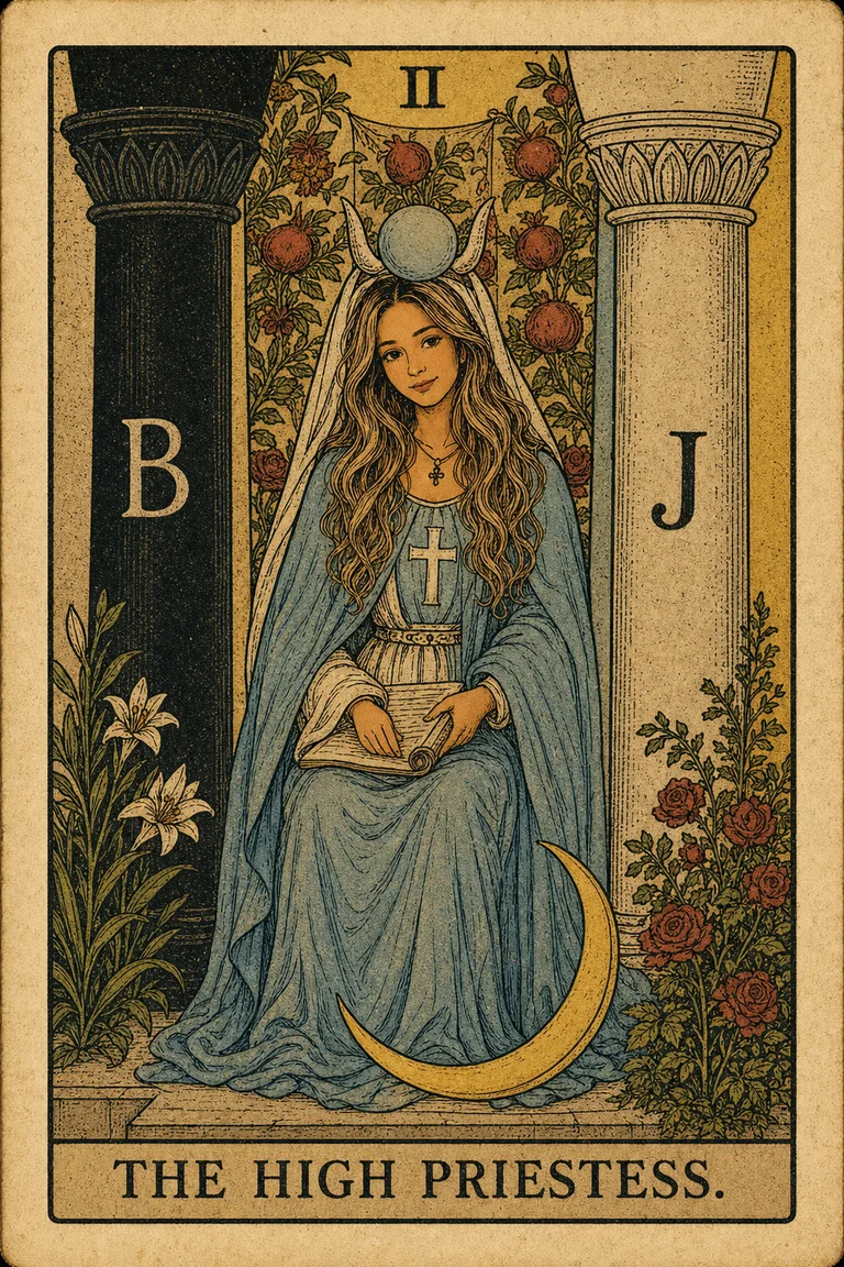 The High Priestess custom tarot portrait